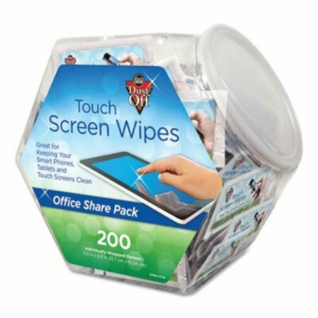 FALCON SAFETY Dust-Off, Touch Screen Wipes, 5 X 6, 200 Individual Foil Packets, 200PK DMHJ